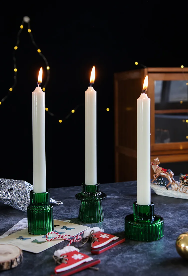 rot Mini Glas Kerzenhalter verjüngen Kerzen ständer kleine Tee licht Kerzenhalter Kerzenhalter Weihnachts dekor grünes Glas