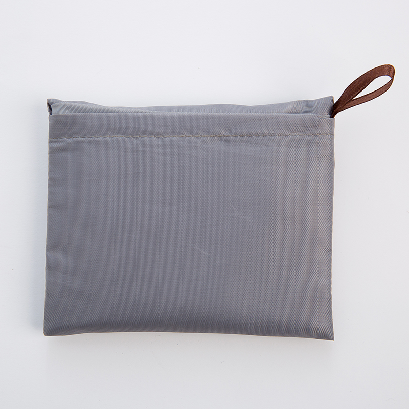 Tjock fritidsstil nylon stor handväska miljövänlig återanvändbar polyester bärbar axelväska hopfällbar shoppingväska: Grå