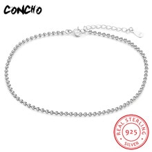 Limited Tornozeleiras Bijoux Cheville Argent Pulseras Tobilleras Concho Jewelry 925 Sterling Round Anklets For Women