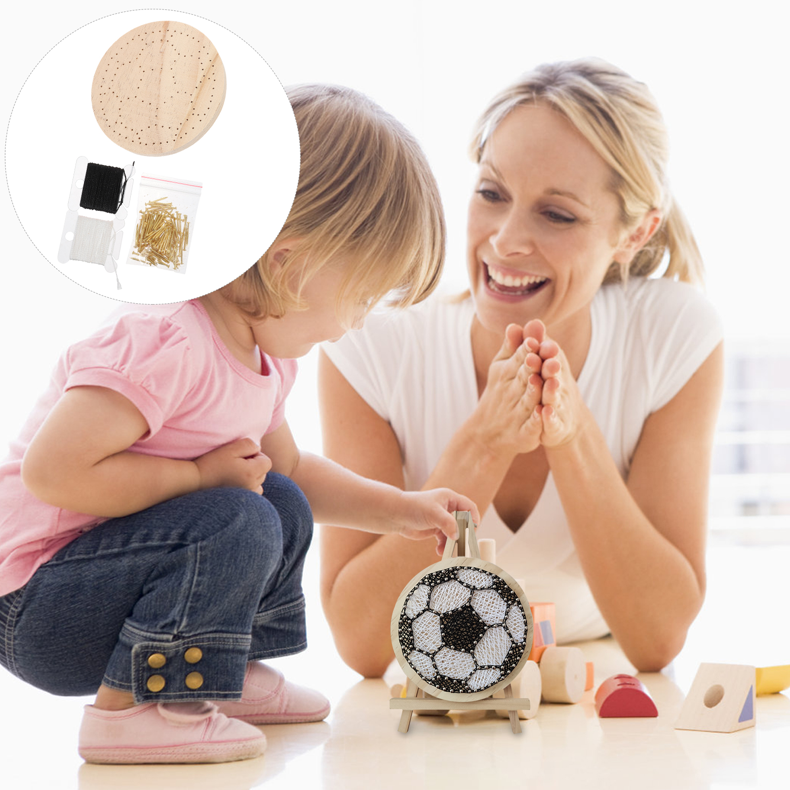 1 Set DIY String Art Craft Kit Nail String Painting Material: b