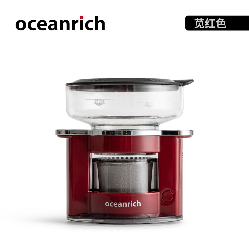 OCEANRICH S2 Automatic Single Serve Pour-over Portable Coffee Maker Coffee Dripper Reuseable Stainless Steel Coffee Pot Machine: red