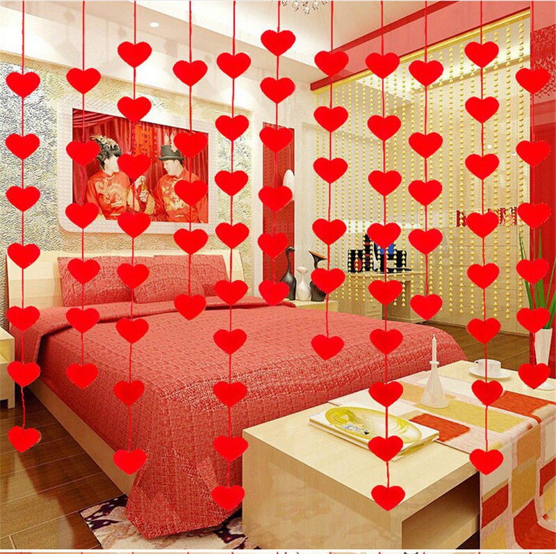 16 hjerter med reb romantisk bryllup dekoration ægteskab værelse layout diy krans kærlighed gardin bryllup forsyninger