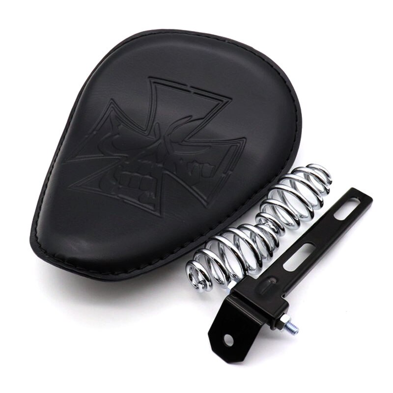 Aangepaste motorfiets pu lederen zadelkussens 3 "veren solo beugelzadel universeel voor harley chopper bobber cafe racer: 10