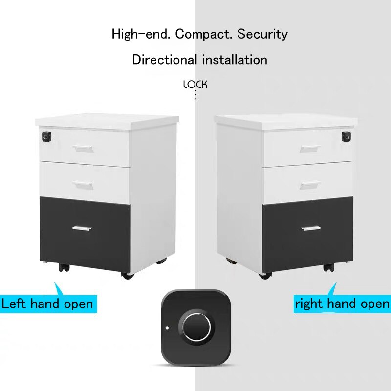 Smart Keyless Fingerprint Mini Cabinet Lock Invisible Battery Powered Biometric Electric Lock for Office Drawer File Cabinet