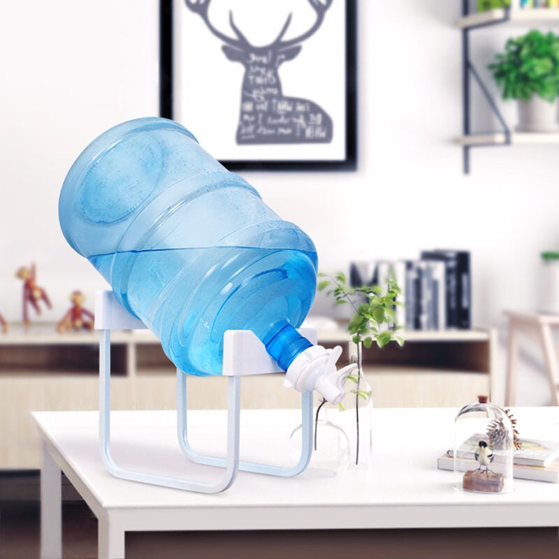 Detachable Bracket Bottled Water Hand Press Type Water Dispenser Drinking Bucket Pure Mineral Water Folding Rack: white