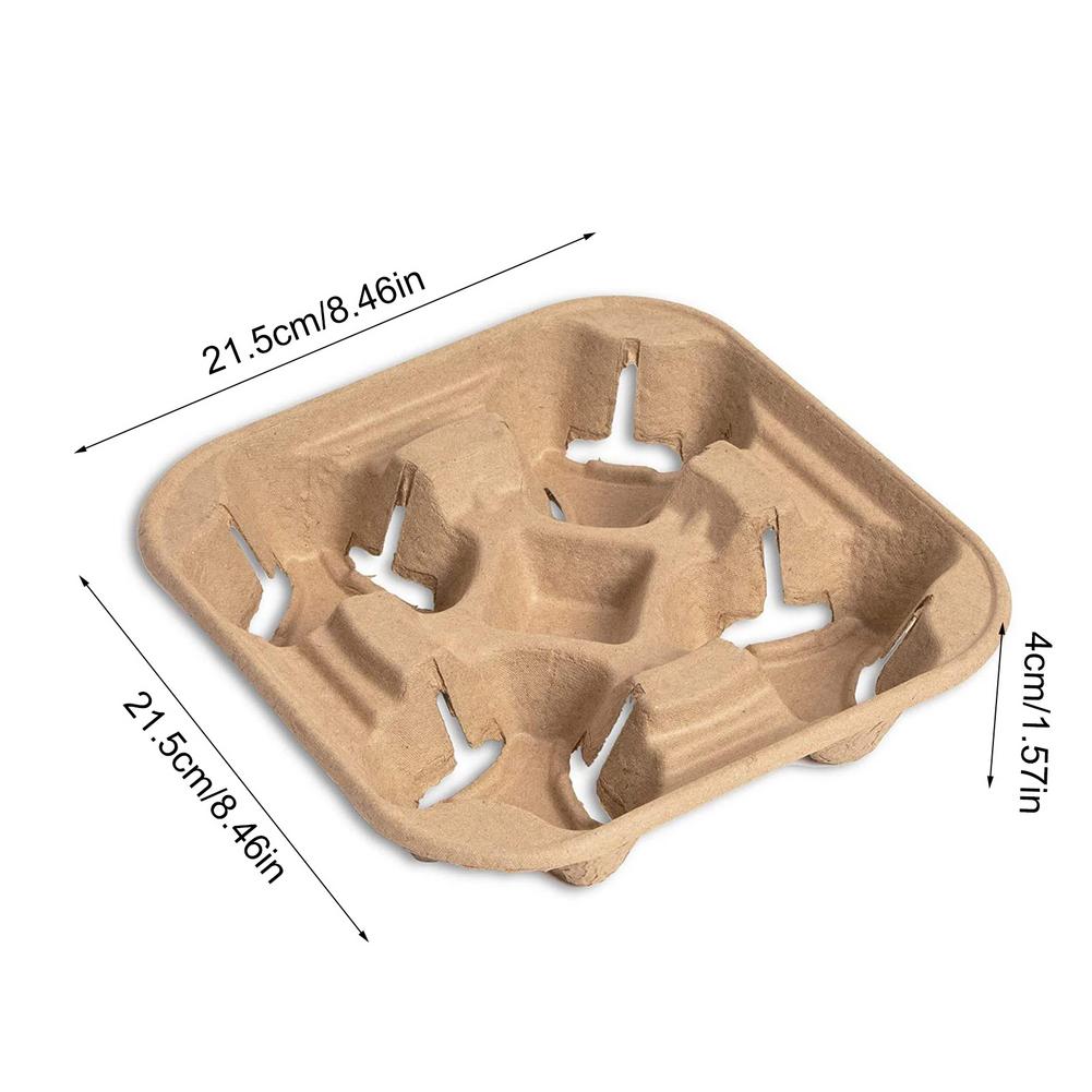 2/4 Cup Drink Carrier Biologisch Afbreekbaar Bekerhouder Voor Voedsel Levering, Koffie Winkels En Afhaalmaaltijden Winkels Kitchen Tools &amp; Gadgets