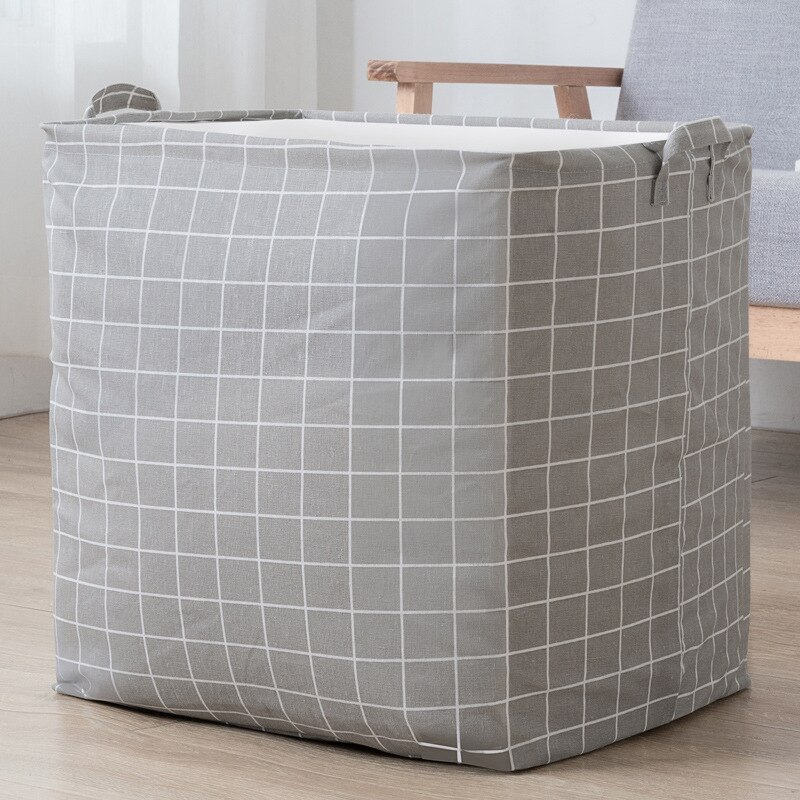 Katoen Linnen Kleding Opbergtas Trekkoord Garderobe Afwerking Zak Quilt Organizer Kleding Dampdichte Sorteren Tas Grote: E / about 40x50x50cm