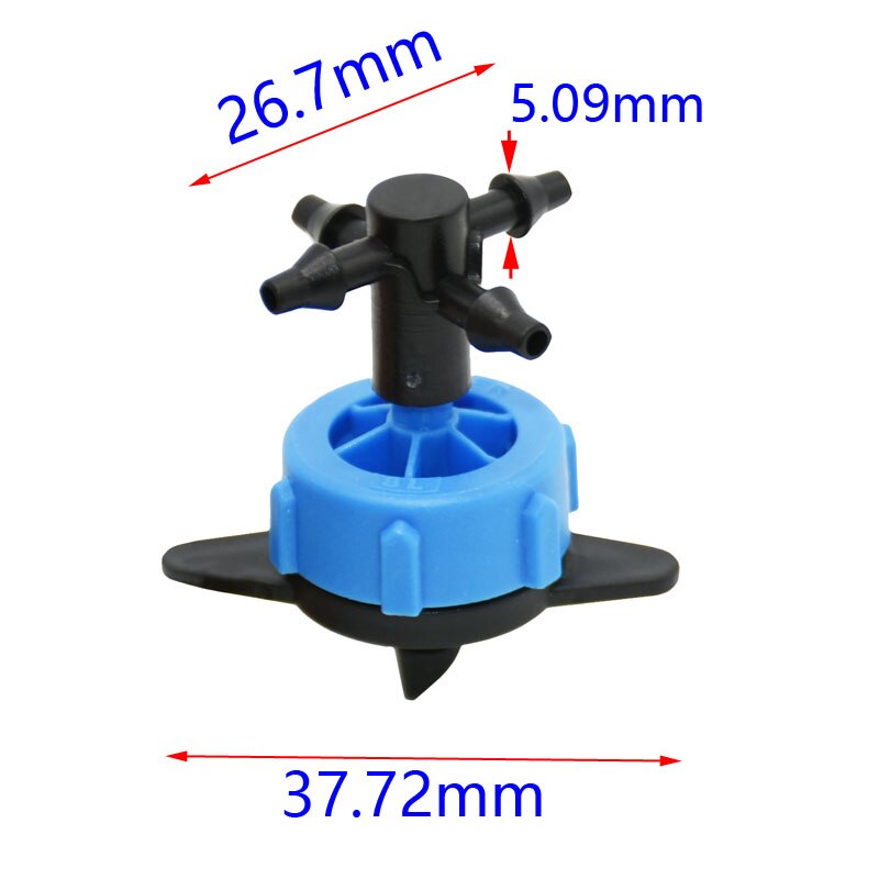 8L Dripper water splitter 4-way Cross arrow dropper water debit drip irrigation Pressure Compensating Emitter 10PCS