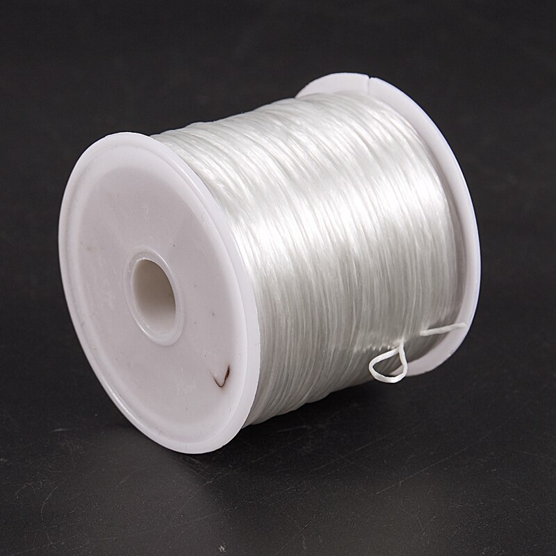 Witte elastische rekbare kristallijn sieraden kralen draad klos 100 meter