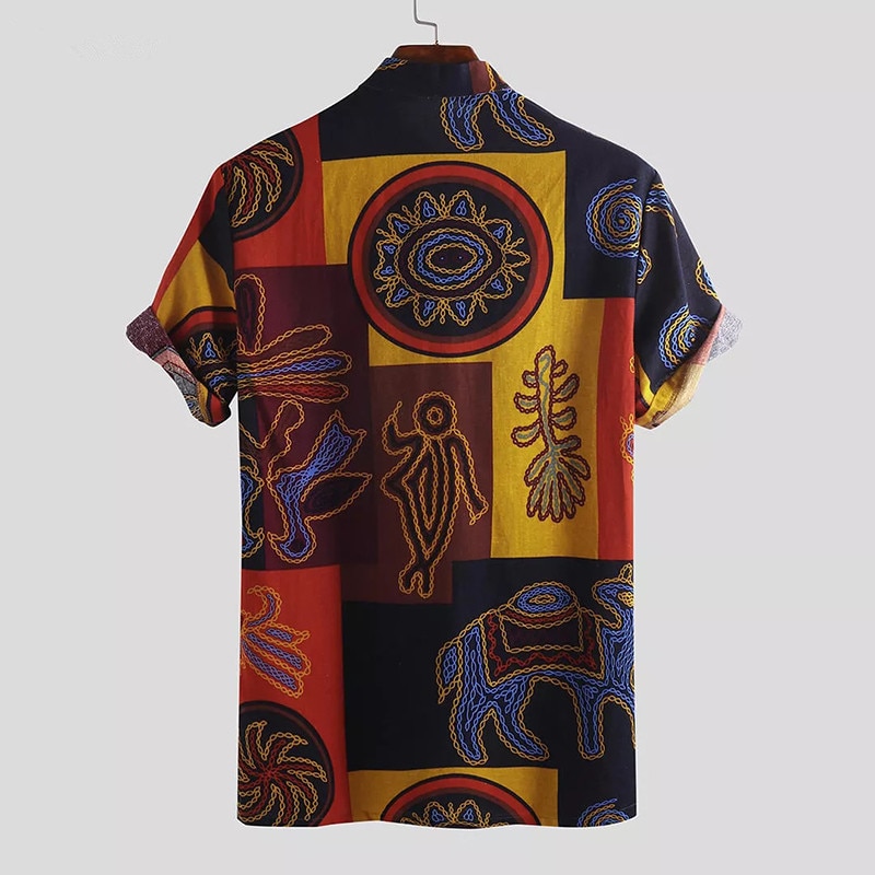 Herrskjortor kortärmade casual hawaiianska toppar t-shirts sommarresor strandskjortor manliga träning streetwear 4xl