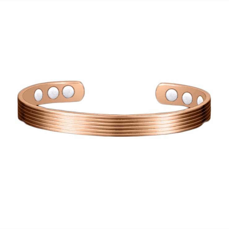 Jewelry Health Care Anti Arthritis Rheumatism Pain Relief Bio Magnetic Copper Bracelets Bangles For Women: 14648-Gold
