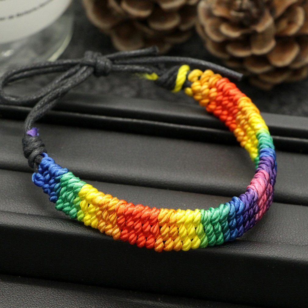 Seven Color Rainbow String Strand Friendship Bracelet Exquisite Pride Woven Braided Rope Bracelets Jewelry