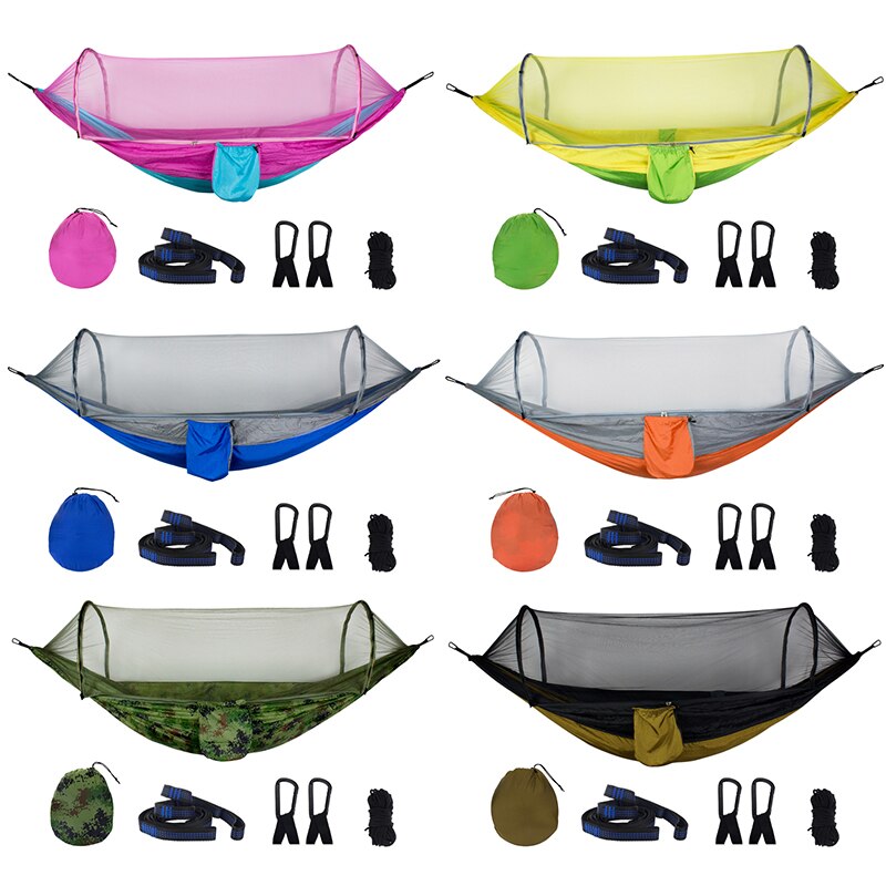 Quick-opening Mosquito Net Hammock Simple Tent On Tree Parachute Cloth Anti-mosquito Swing Hammock