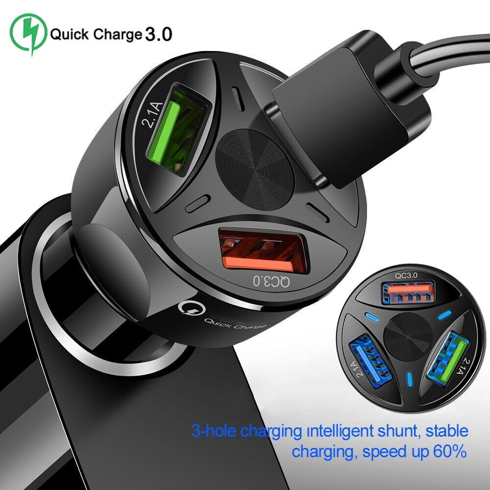 Sigarettenaansteker usb charger Quick Charge 3.0 Auto Lader Adapter Voor Mobiele Telefoon Snel Opladen Usb Autolader