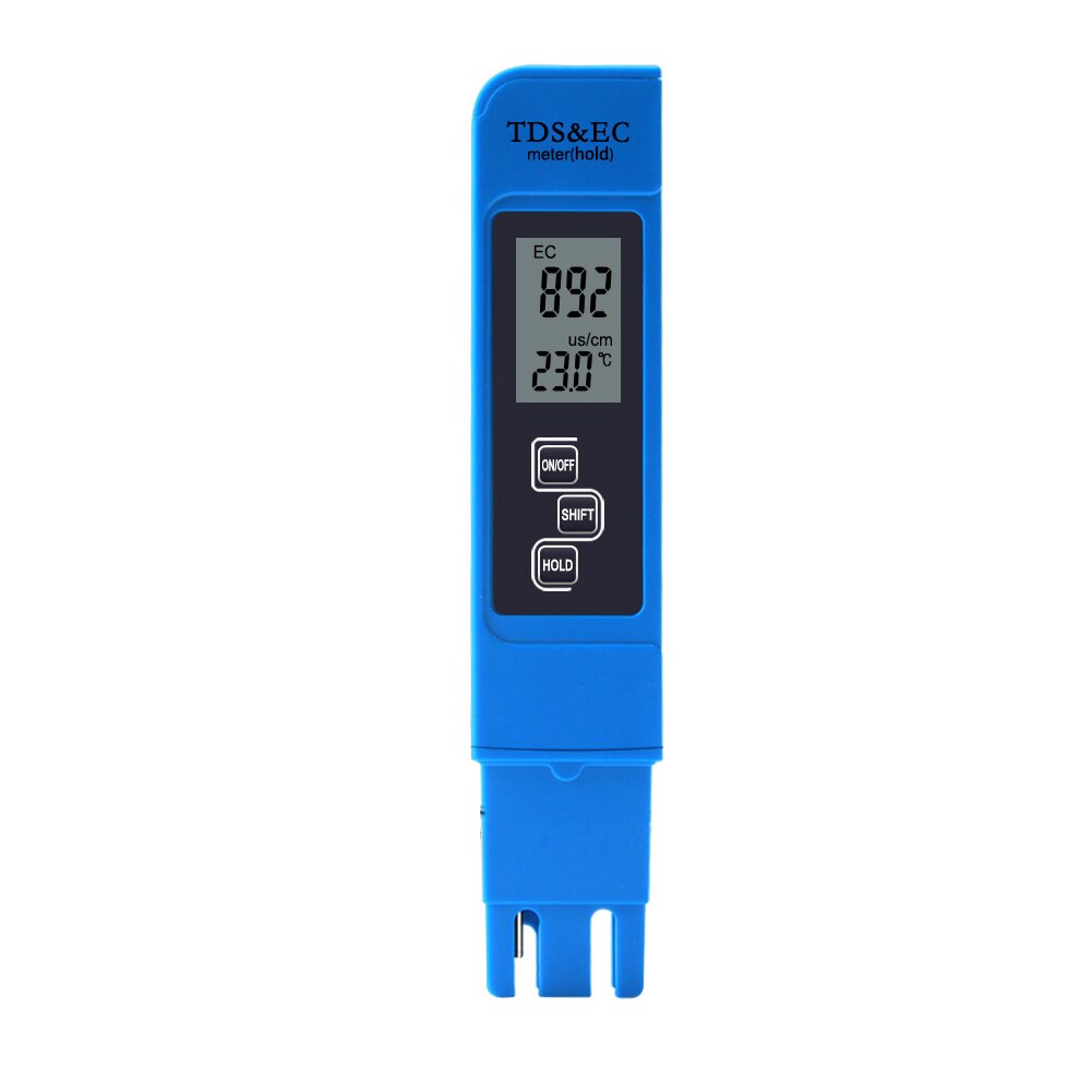 LCD Digital Water TDS/EC/Temperature Meter Pen Water Purity Tester: Blue