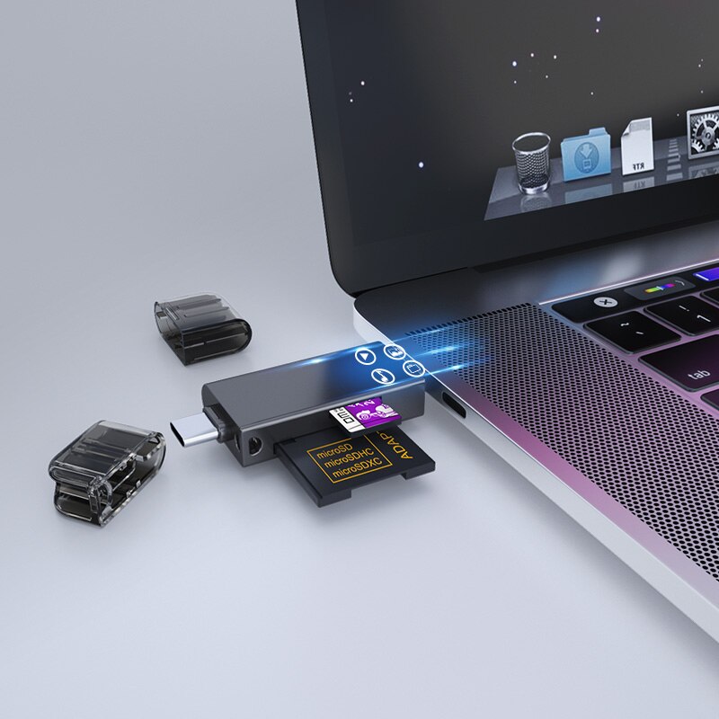 DM 5 in 1 card reader CR023 SD/TF Muldti card reader with USB lightning and micro usb interface