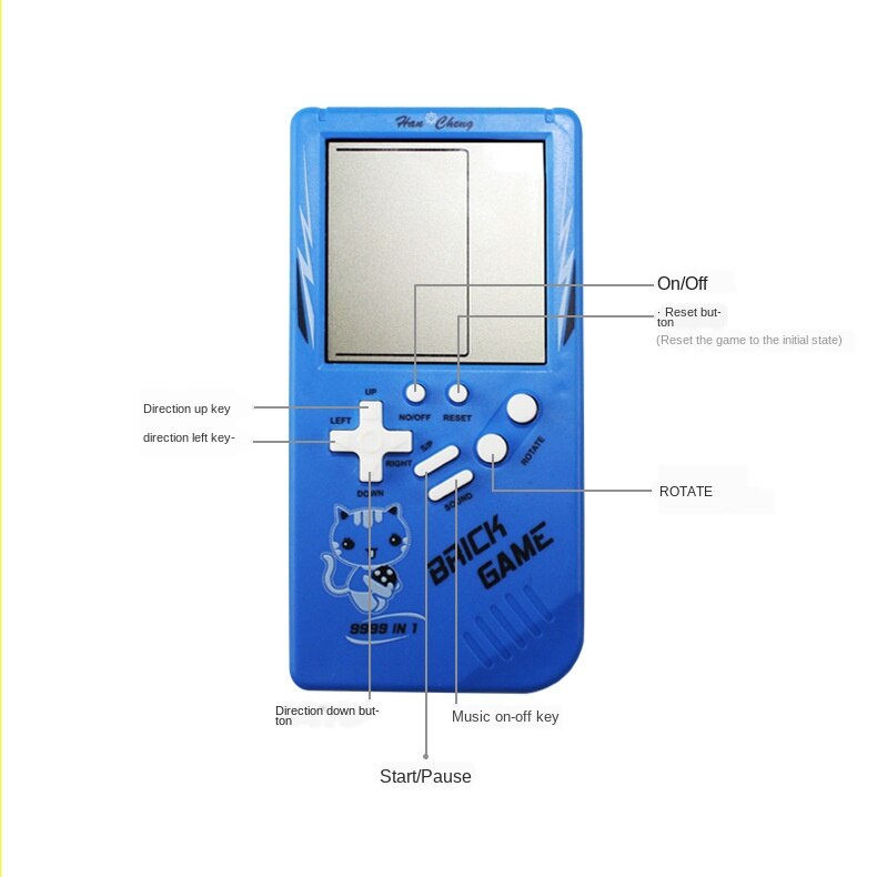 Console de jeu Tetris grand écran portable, jouet classique nostalgique pour enfants