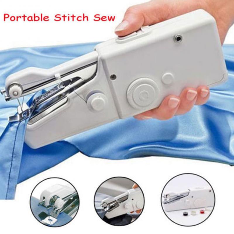 Portable Mini Hand Sewing Machine Quick Handy Stitch Sew Needlework Cordless Clothes Fabrics Household Electric Sewing Machine