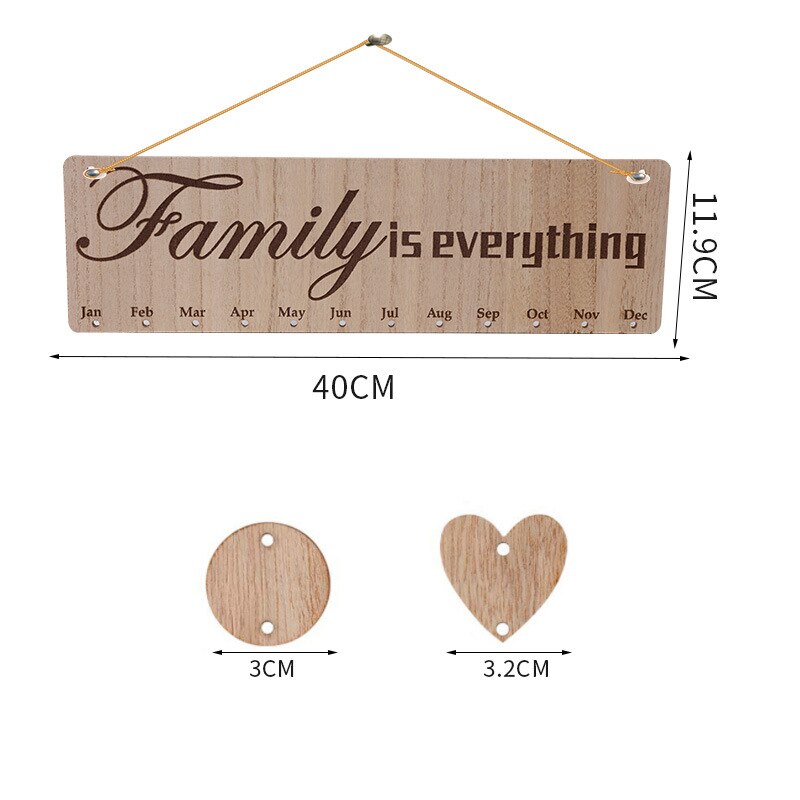 Houten Hanger Handmatig Hangen Handelen Ambachten Kalender Verjaardagsfeestje Thuis Decoratie