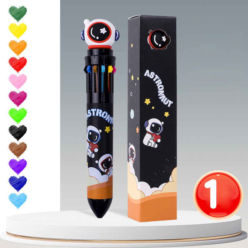 1 stücke Zehn farben kugelschreiber Karikatur Nette Farbe durch typ Multi funktionale unterschrift stift 12 farben neutral stift malerei preis: sehen blau