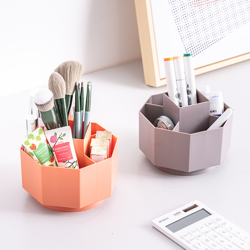 Büro-Desktop-Stift halter, Studenten stift box, Schreibwaren und Kosmetika können gedreht und in separaten Fächern aufbewahrt werden