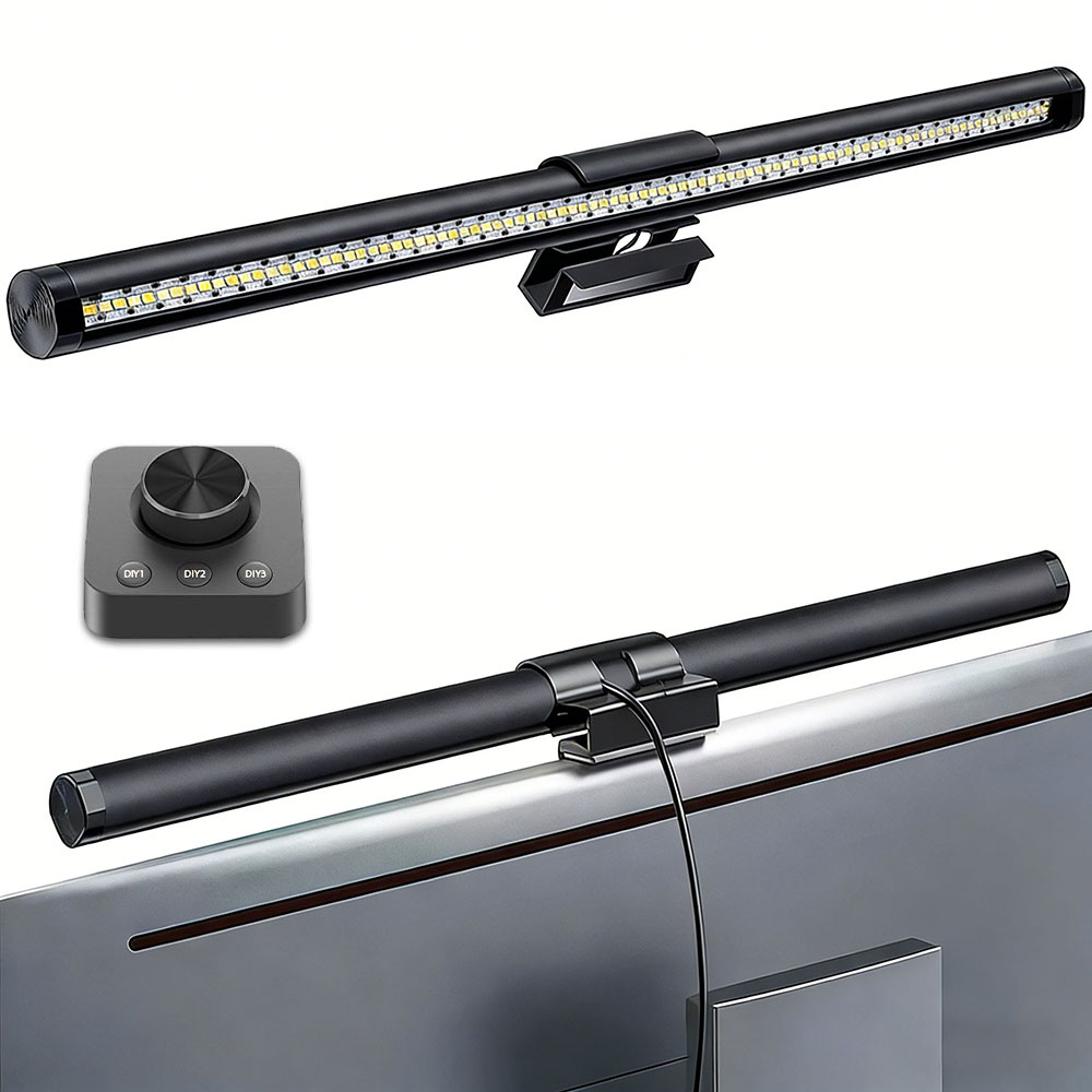 Monitorlichtbalk Led-licht Bureaulamp Getimede installatie Dimmen Scherm Hangende lampen voor tafel Thuis Slaapkamer Escritorio Accesorios: GRIJS