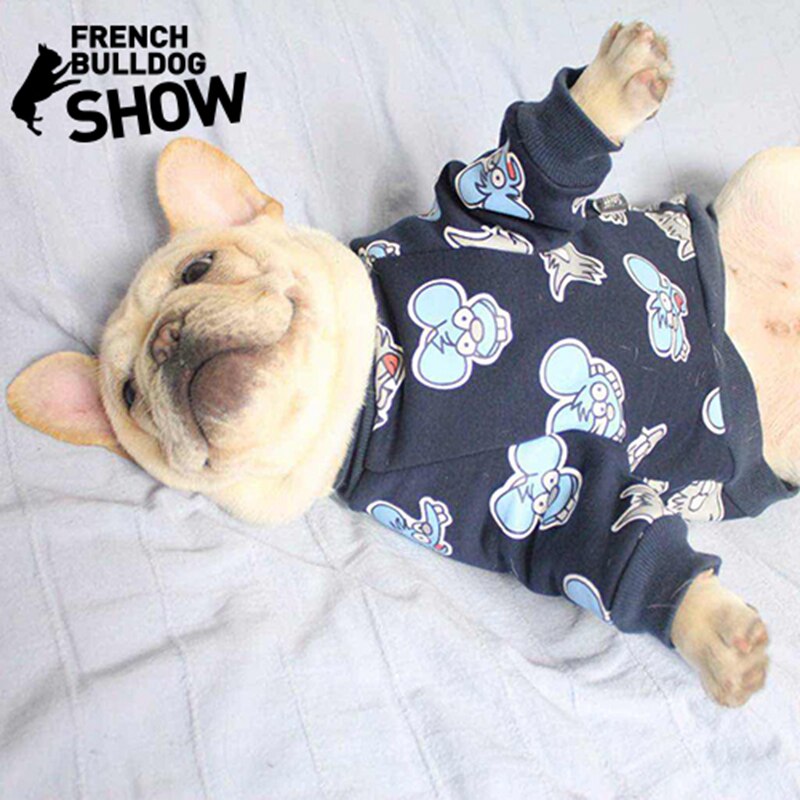 Franse Bulldog T-shirt, Hond Kleding Marineblauw Hond Vest Hond Kleding