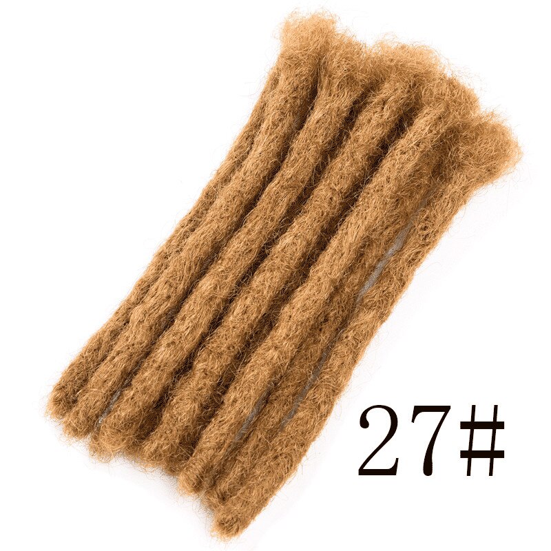 DinDong 10 inch Synthetic Dreadlocks Men Handmade Crochet Braiding 6 inch Dreadlocks Hair Extensions Hip Hop Pure Color: #27 / 10inches