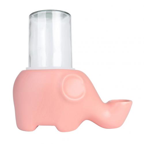 Éléphant D'animal Familier de Forme de Chat Chaton Aucun Déversement Distributeur D'eau Distributeur de Bol À Boire: Pink