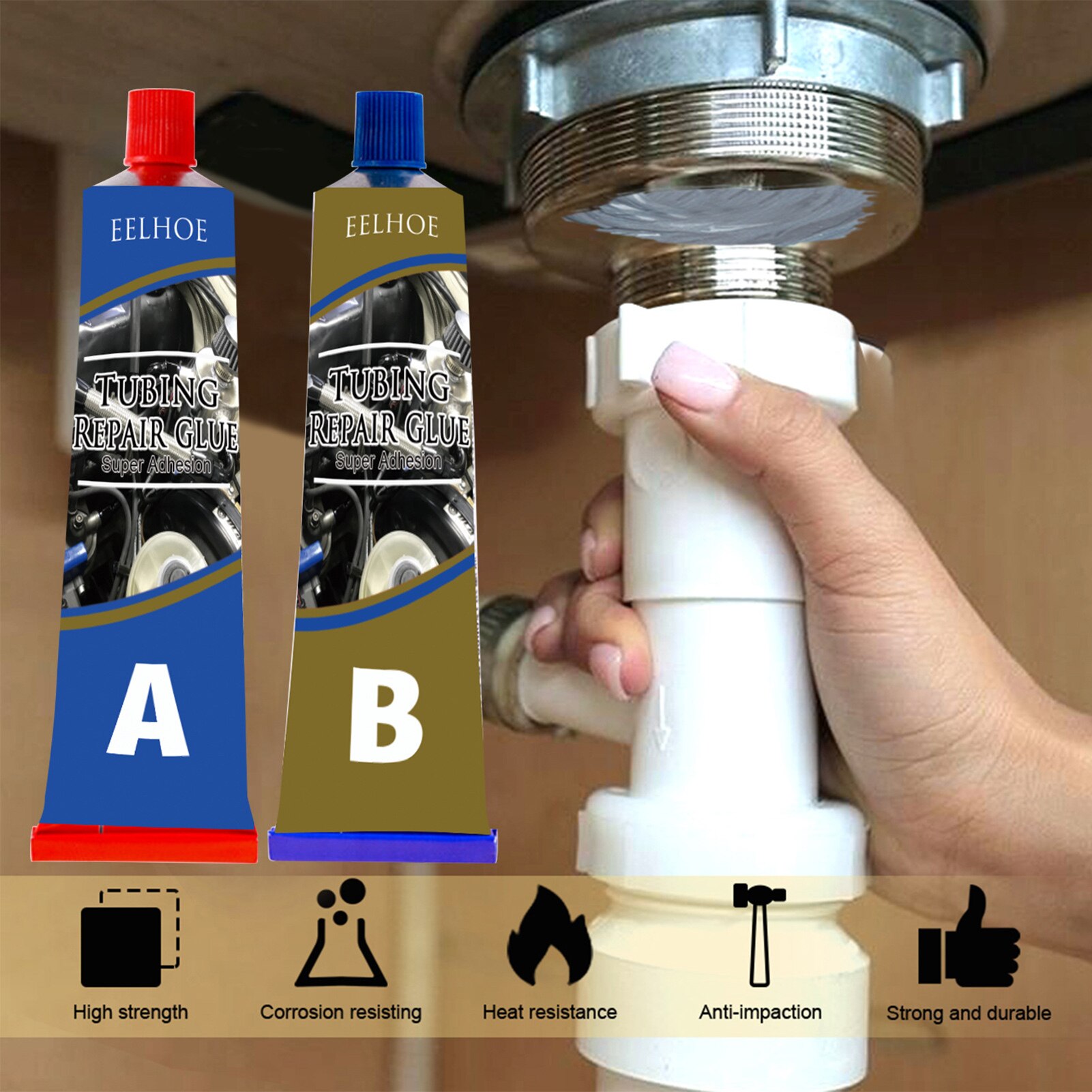 20/50/80/100g A+B Metal Repair Agent Heat Resistant Cold Weld Paste Welding Adhesive Super Glue Industrial Repair Agent