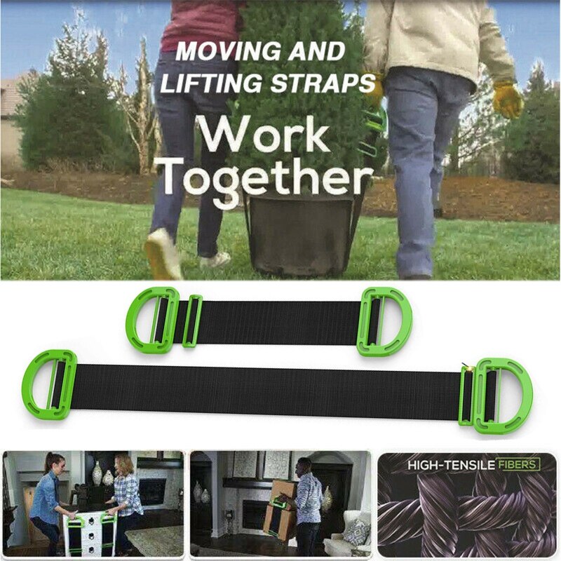 2-Pack Adjustable Lifting Moving Straps, Black Moving Straps For