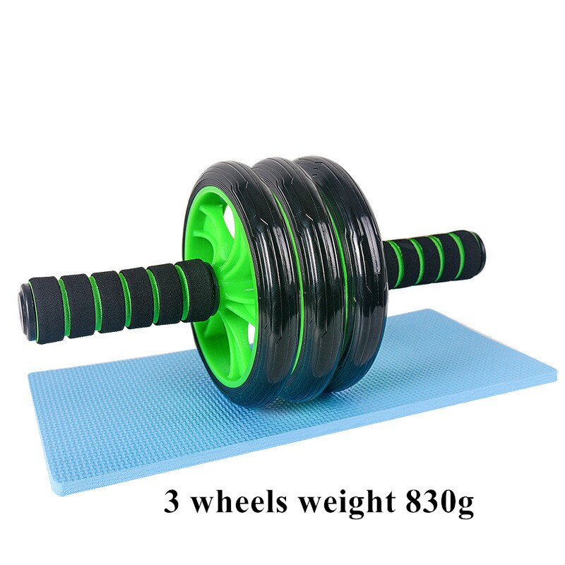 AB Roller GYM Equipment 2 And 3 Wheel Musculation Abdominal Exercise Home Sport Abdomen Fitness: Green  