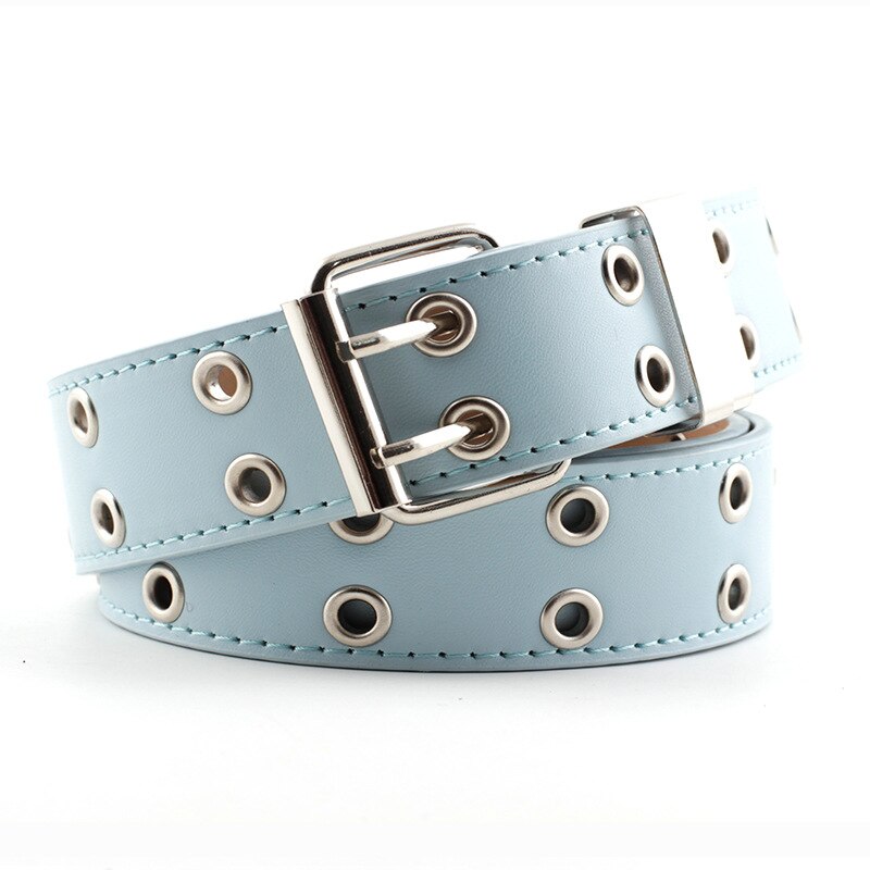 Ceinture en jean Punk à Double œillet | Large toile de styliste, ceinture de ceinture féminine masculine, ceintures de chaîne pour femmes et hommes,: 16