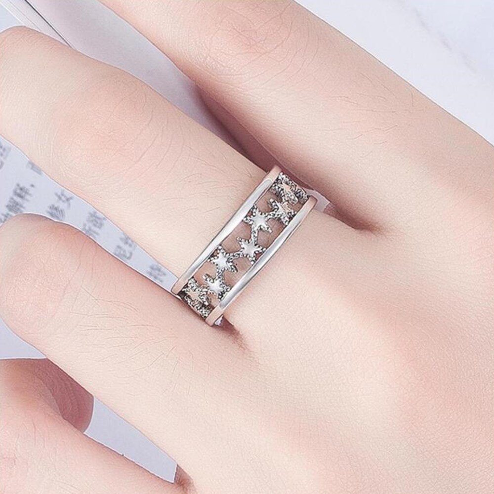 NEHZY 925 bague en argent sterling femme bijoux rétro simple Thai argent réglable offre spéciale étoile creuse nouvelle bague