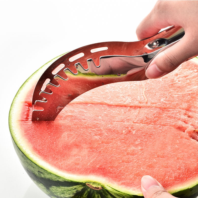 Rustfritt stål vannmelon slicer cutter kniv utkerner frukt grønnsak verktøy kjøkken gadgets frukt verktøy kutte vannmelon artefakt