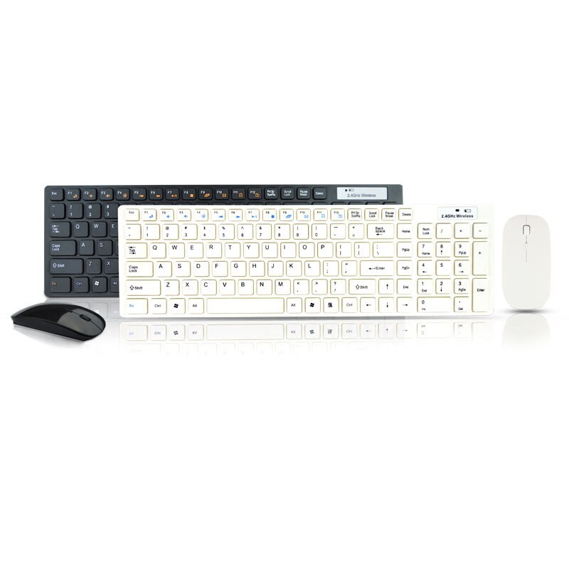 Keyboard mouse office dedicated black and white 2.4g ultra-thin flat fruit wireless keyboard and mouse set photoelectric