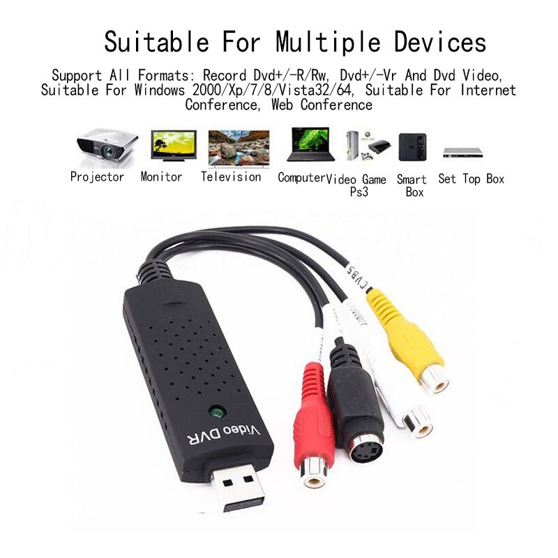 Usb 2.0 Capture 4 Kanaals Video Tv Dvd Vhs Audio Capture Adapter Card Tv Video Dvr