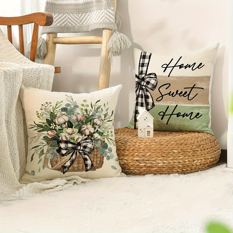 Car Flower Basket Full of Floral Print Home Decor Pillowcase Bedroom Living Room Sofa Decor Polyester Cushion Cover
