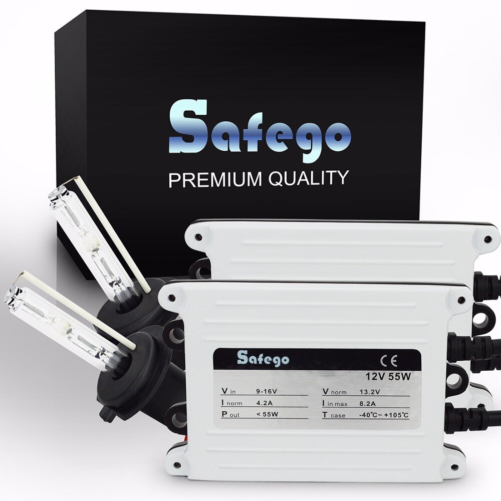 Safego motor AC 12V 55W kit de Xenón HID bombillas de faros H7 H11 H3 H4 H8 H9 H13 9004 9005 HB3 HB4 9006, 9007, 880, 881 H27 6000K