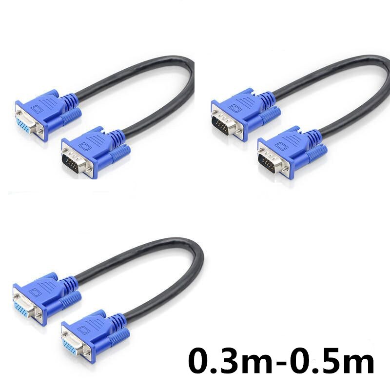 30 cm 50 cm HD15Stift VGA D sub-Kabel Kurzes Video-Stecker auf Stecker-Kabel für Macho M/M für Monitor