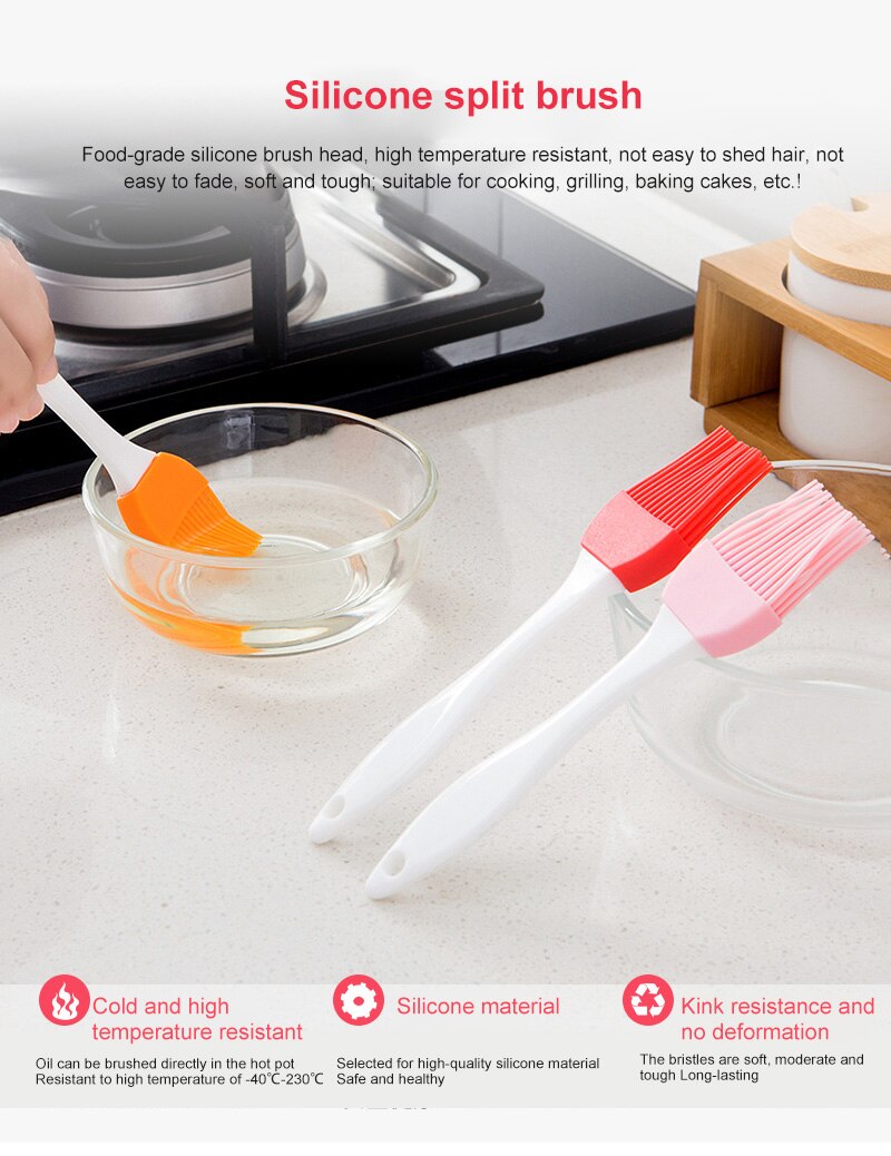Mini Silicone Pastry Oil Brush DIY Baking BBQ Basting Brush High Temperature Resistant Barbecue Sweep Cream Brushes Kitchen Tool