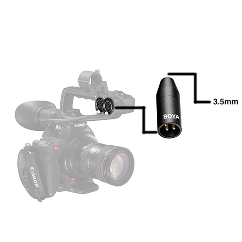 BOYA 35C-XLR Adapter Convert 3.5mm Mini Jack Input to Male XLR Output for Sony Panasonic Camcorder Mixer Camera Audio Recorder