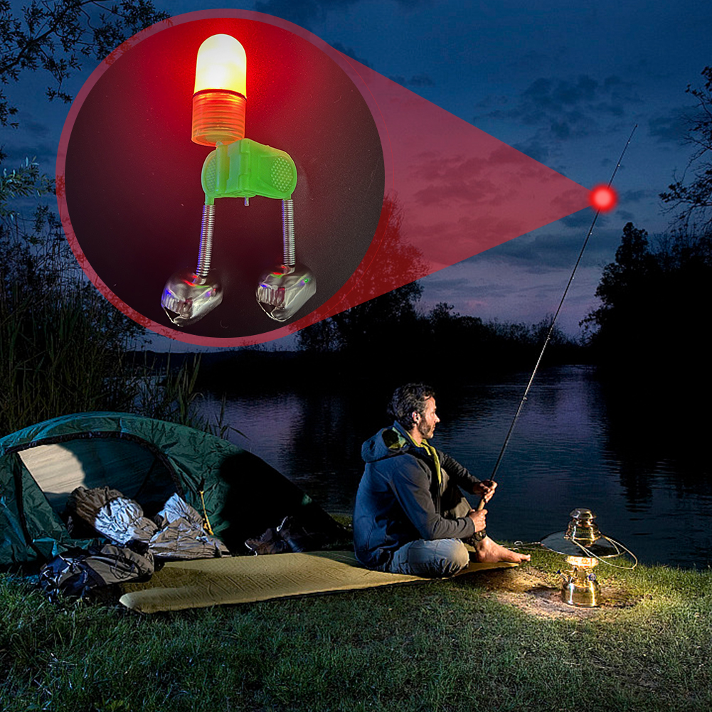 Cascabeles de pesca, caña de pescar nocturna, cebo para morder, luz de alarma, sonajero de pesca, picador de caña, accesorio de pesca de advertencia, 1-4 Uds.