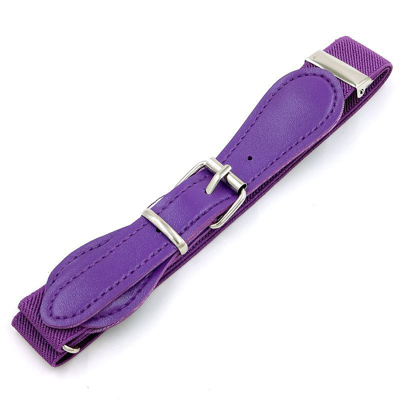 Niños nuevos cinturones elásticos de lona hebilla para niños niñas Color caramelo PU cinturón niños cinturones de cuero ajustables