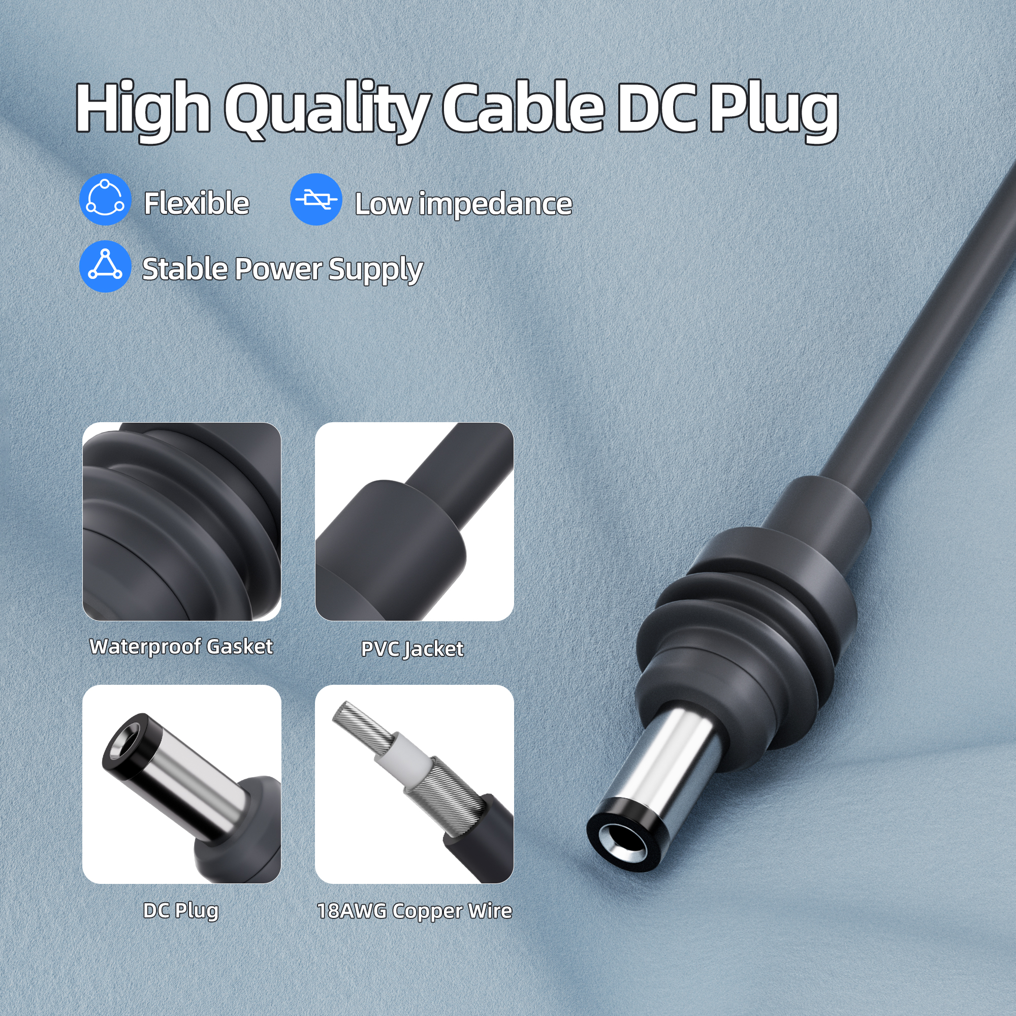 Mini Cable de alimentación Starlink para batería Dewalt, adaptador de cargador Starlink Mini Dewalt de 1M a alimentación CC, Cable de 18AWG, Plug and Play