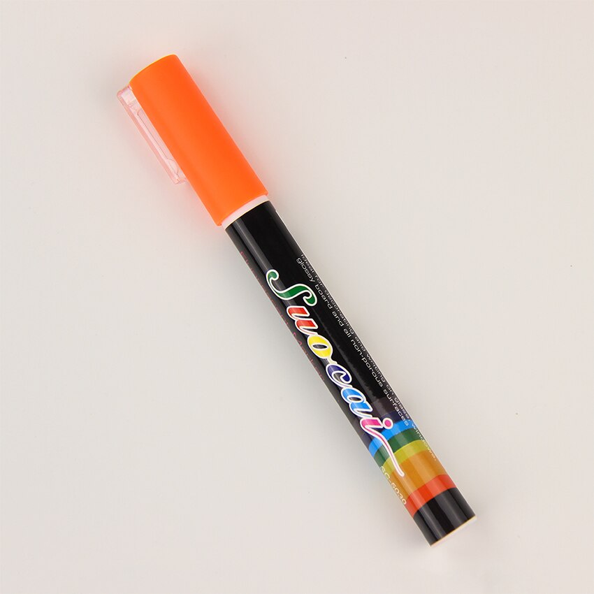 1pc reversible spisser highlighter fluorescerende flytende kritt markørpenn for led-skrive fluorescerende tavle flytende kritt: Oransje