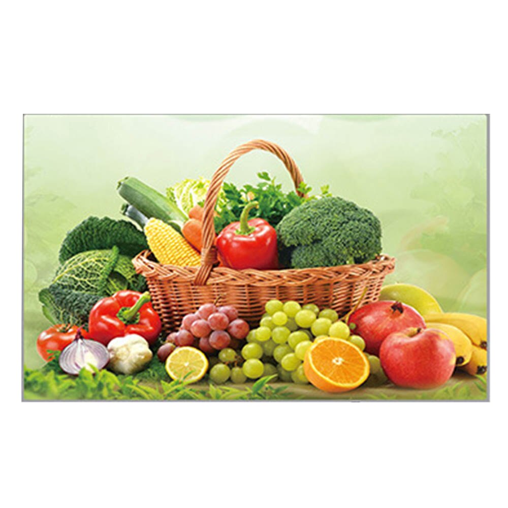 60*90cm impermeable Anti-aceite mancha papel de aluminio adhesivo de armario de cocina frutas verduras patrón de papel de pared decoración del hogar: A4