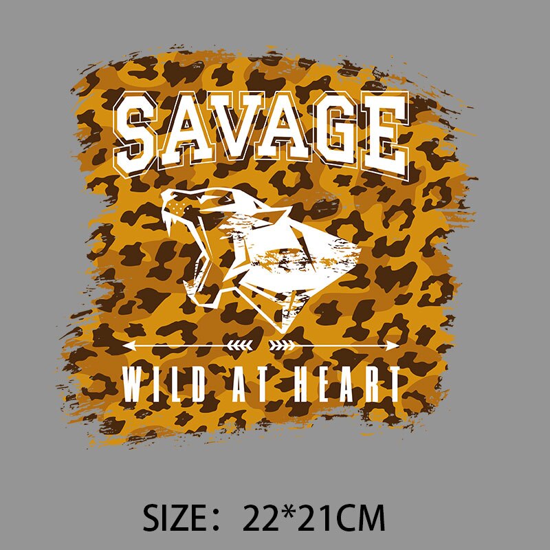 Leopard prints Stickers on Clothes Iron-on Transfers Patches for Kids Clothing Jacket Thermal Transfers Decals Patch: KK571-8