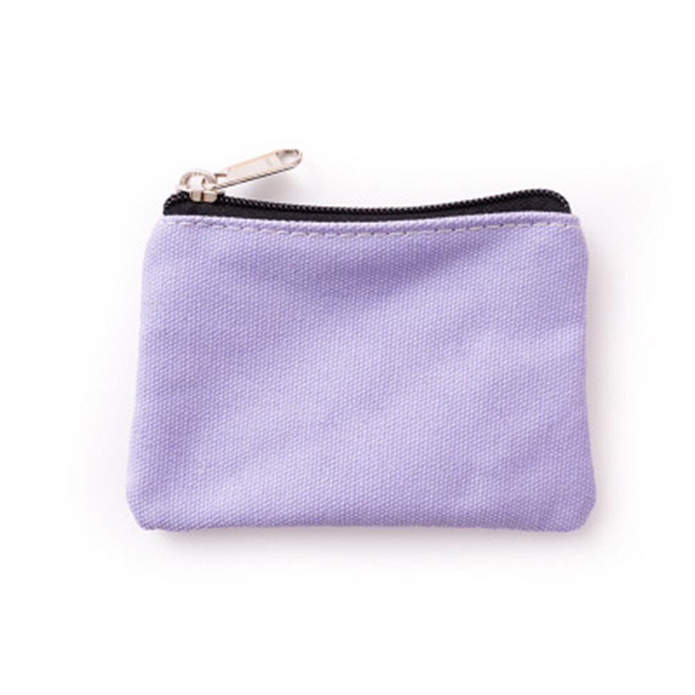 Small Canvas Zipper Pouches Cotton Cosmetic Bags Makeup Bags Cotton Canvas Coin Purse: purple