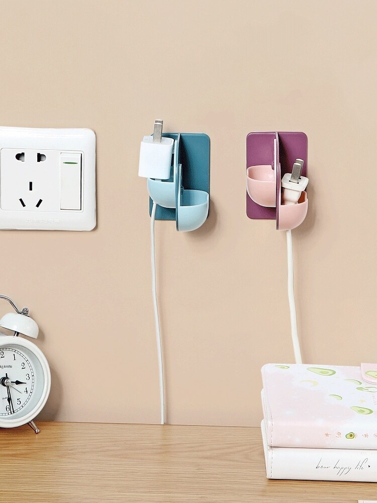Kitchen Hole-Free Power Cord Plug Hook Multi-Function Seamless Strong Paste Socket Storage Fixed Device Hook